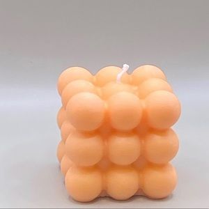 Cream orange bubble candle